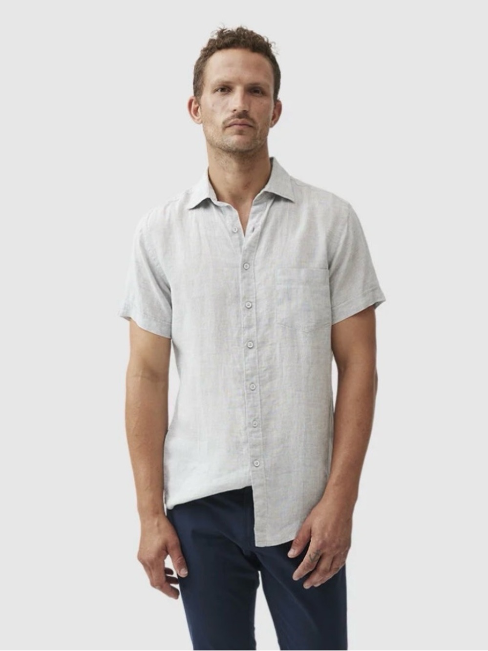 Rodd & Gunn Sport Fit Short -Sleeve 100% Linen Button-Down ShirtXL